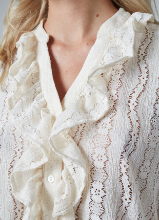 Bloes - Eina-V-SH - cream - Kleding - Blouses