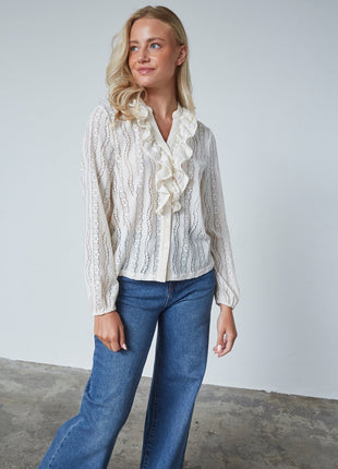 Bloes - Eina-V-SH - cream - Kleding - Blouses
