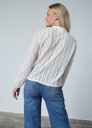 Bloes - Eina-V-SH - cream - Kleding - Blouses