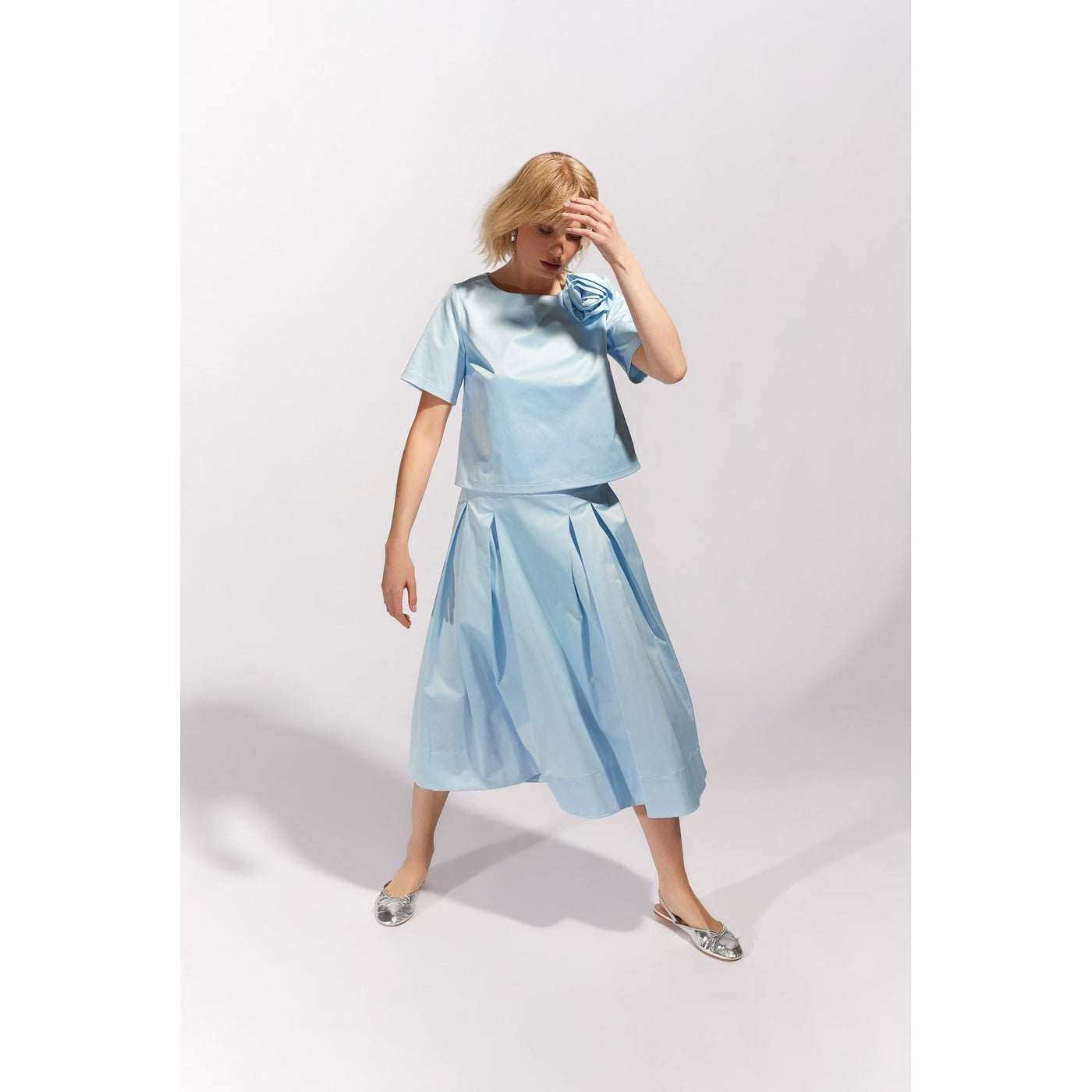 Bloes - Famo - s1585bl-d-f - sky - Kleding - Blouses