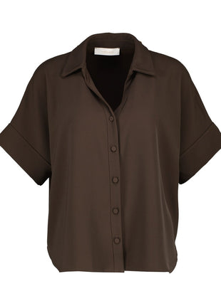 Bloes - Graziella B502 - Choco - Kleding - Blouses