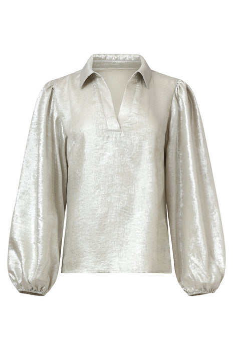 Bloes met pofmouw 25633 Offwhite Kleding Blouses