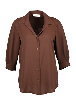 Bloesje - Asti B502 – Choco - Kleding - Blouses