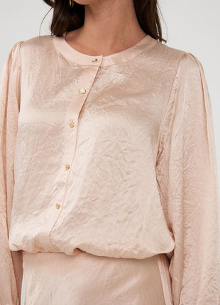 Blouse balloon sleeve Acetate F25.15514 (Candy) Kleding Blouses