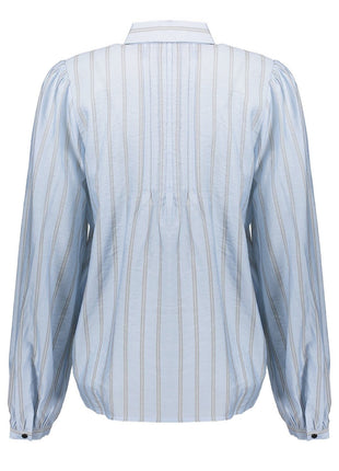 Blouse stripes 53535 14 (l.blue) Kleding Blouses