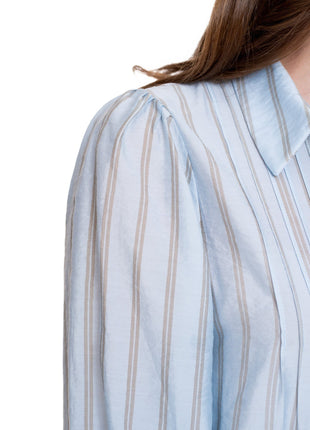 Blouse stripes 53535 14 (l.blue) Kleding Blouses