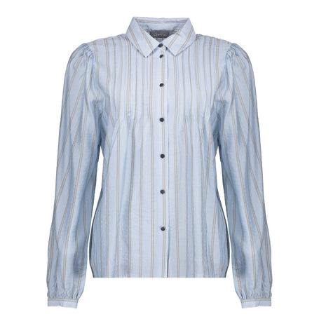 Blouse stripes 53535 14 (l.blue) Kleding Blouses