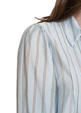 Blouse stripes 53535 14 (l.blue) Kleding Blouses