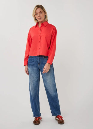 Blouse Cropped Folded Cuff - SP26.10016 by Esqualo