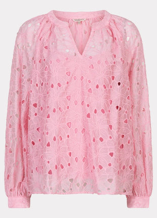 Blouse raglan embroidery anglaise - SP26.28026 - Romance Rose by Esqualo