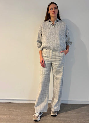 Broek Brad check gray Kleding Broeken