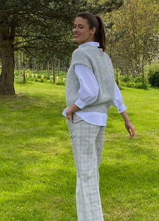 Broek Brad check gray Kleding Broeken