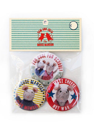 Buttons set van 3 - Lifestyle - Fun & gadgets - Vinatage speelgoed