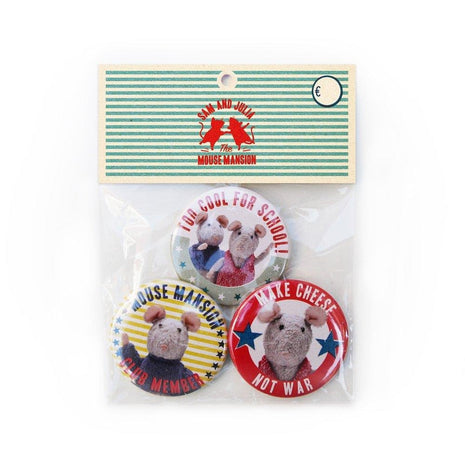 Buttons set van 3 - Lifestyle - Fun & gadgets - Vinatage speelgoed