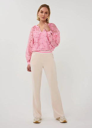 Blouse raglan embroidery anglaise - SP26.28026 - Romance Rose by Esqualo