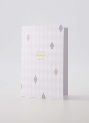 Carte de vœux - Chère maman blanche/dorée