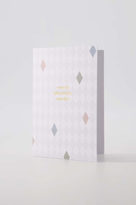 Carte de vœux - Chère maman blanche/dorée