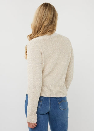 Cardigan fancy button F25.02538 (Off White) Kleding Truien en cardigans