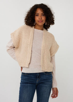 Cardigan gilet F25.07500 (Sand Melange) Kleding Truien en cardigans