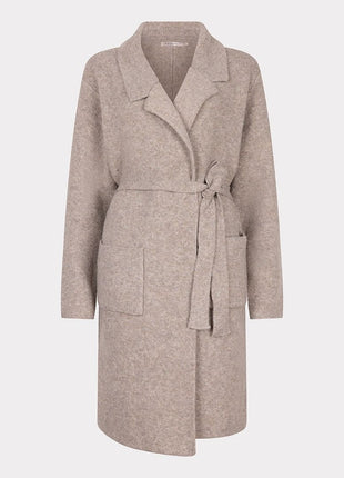Cardigan long pockets F25.18505 (Taupe Melange) Kleding Truien en cardigans