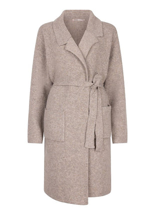 Cardigan long pockets F25.18505 (Taupe Melange) Kleding Truien en cardigans