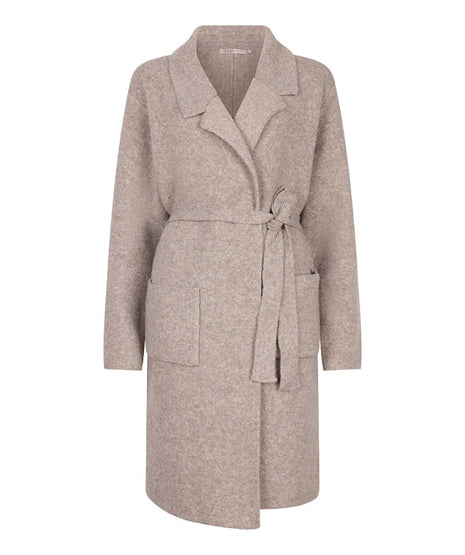 Cardigan long pockets F25.18505 (Taupe Melange) Kleding Truien en cardigans