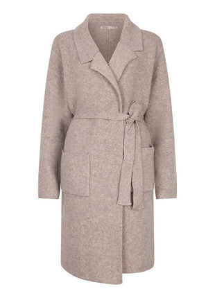 Cardigan long pockets - F25.18505 - (Taupe Melange) - Kleding - Truien en cardigans