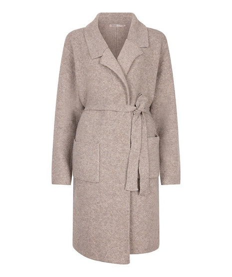 Cardigan long pockets - F25.18505 - (Taupe Melange) - Kleding - Truien en cardigans