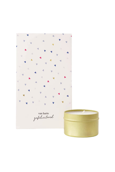 Geurkaars tin in zakje gefeliciteerd - multicolor by Zusss
