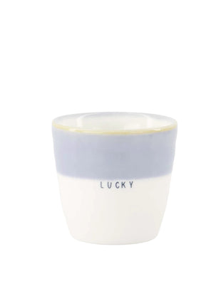 Espressomok lucky - wit/lichtblauw by Zusss