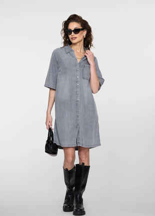 Jeanskleedje - short sleeves - 67003-10 by Geisha