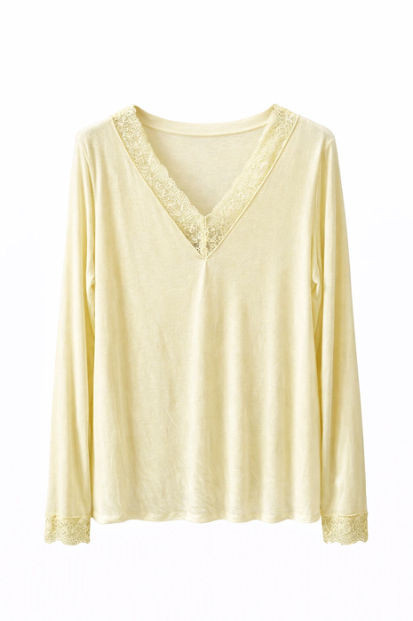 Shirt met kant - Gera A603 (yellow) by Just Women