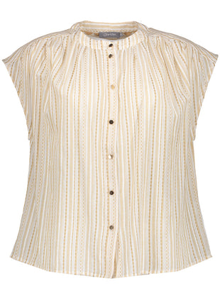 Bluse gestreift goldene Knöpfe - 63353-81