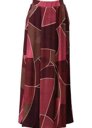 Maxi rok met retro print - D313 - P165
