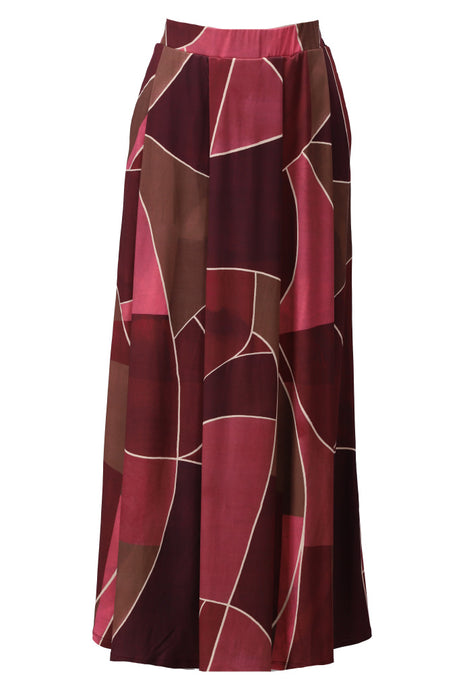 Maxi rok met retro print - D313 - P165