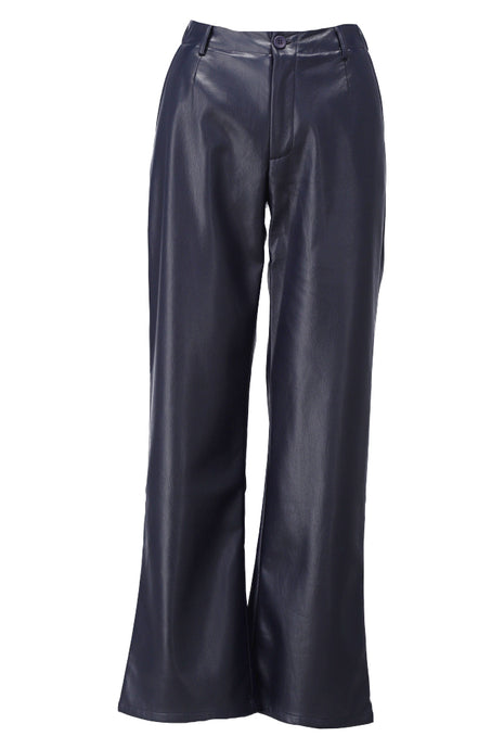 Broek in lederlook - D757L - Dark Blue