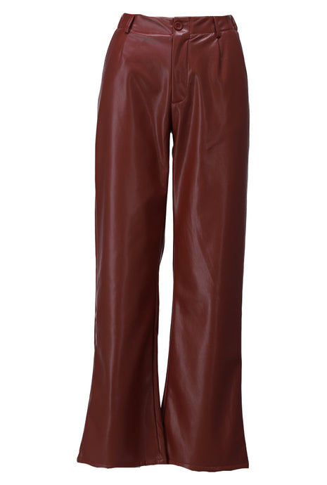 Broek in lederlook - D757L - Sable