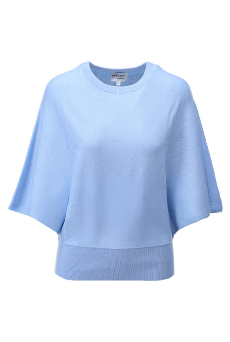 Pullover cape stijl - D827L - Powder blue