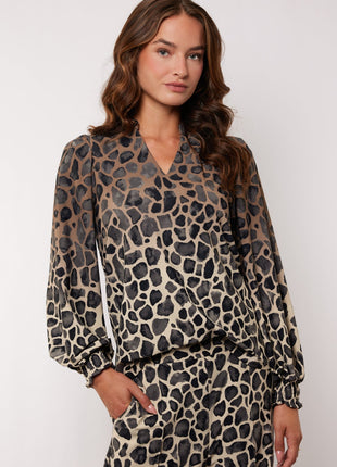 Darina top - 25WZG45 - Wood Ash/Grey Brown - Kleding - Blouses