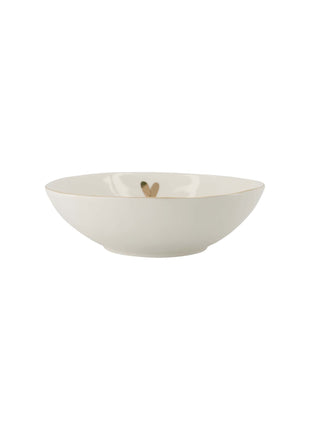 Diep bord - hartje - wit/goud - Lifestyle - Koken & Tafelen - Servies - Borden Schalen & Kommen