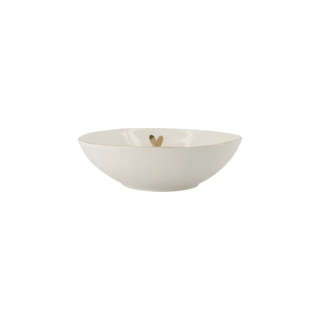 Diep bord - hartje - wit/goud - Lifestyle - Koken & Tafelen - Servies - Borden Schalen & Kommen