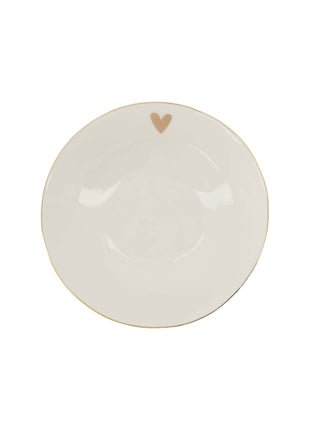 Diep bord - hartje - wit/goud - Lifestyle - Koken & Tafelen - Servies - Borden Schalen & Kommen