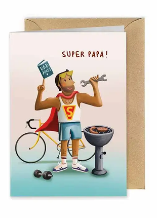 Wenskaart - Super Papa by Illustralies