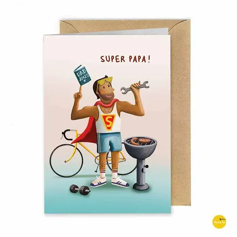 Wenskaart - Super Papa by Illustralies
