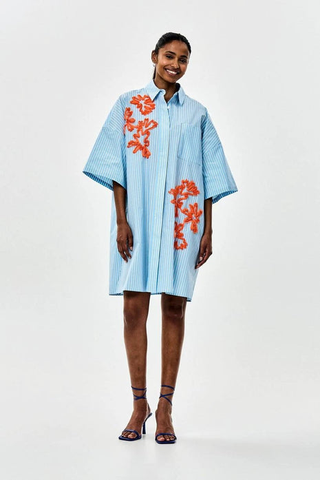 Jurk - Dimply - (orange/blauw) by CKS