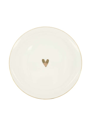 Dinerbord - hartje - wit/goud - Lifestyle - Koken & Tafelen - Servies