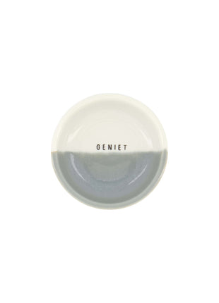 Dipschaaltje geniet wit/grijsblauw (0702-068) - Lifestyle - Koken & Tafelen - Servies