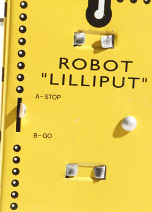 Robot Lilliput groot, geel, 22 cm, met start-stopfunctie, Gemaakt in China