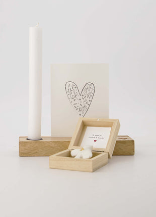 Doosje hout met vogeltje wit/goud Cadeau’s & Lifestyle Woonkamer Woonaccessoires