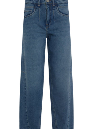 Para Mi Coco cropped barrel jeans in Blue Reef - vooraanzicht